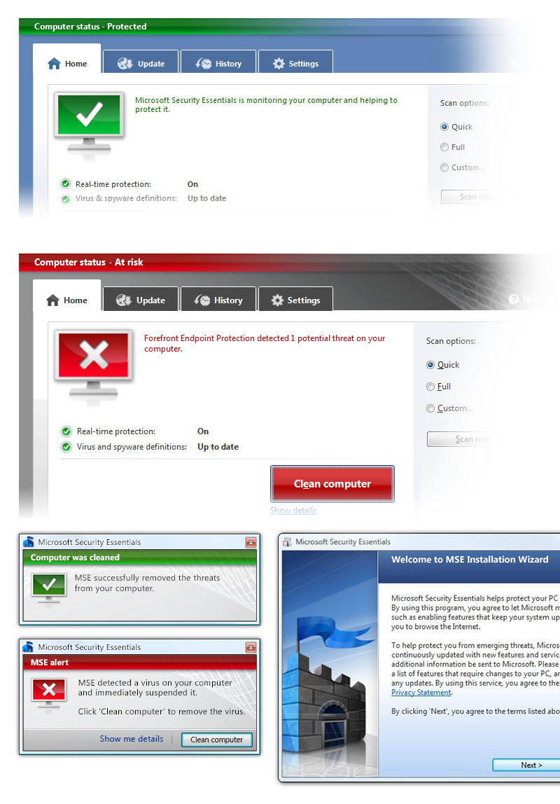 UI ל־Microsoft Security Essentials, תמונה 2